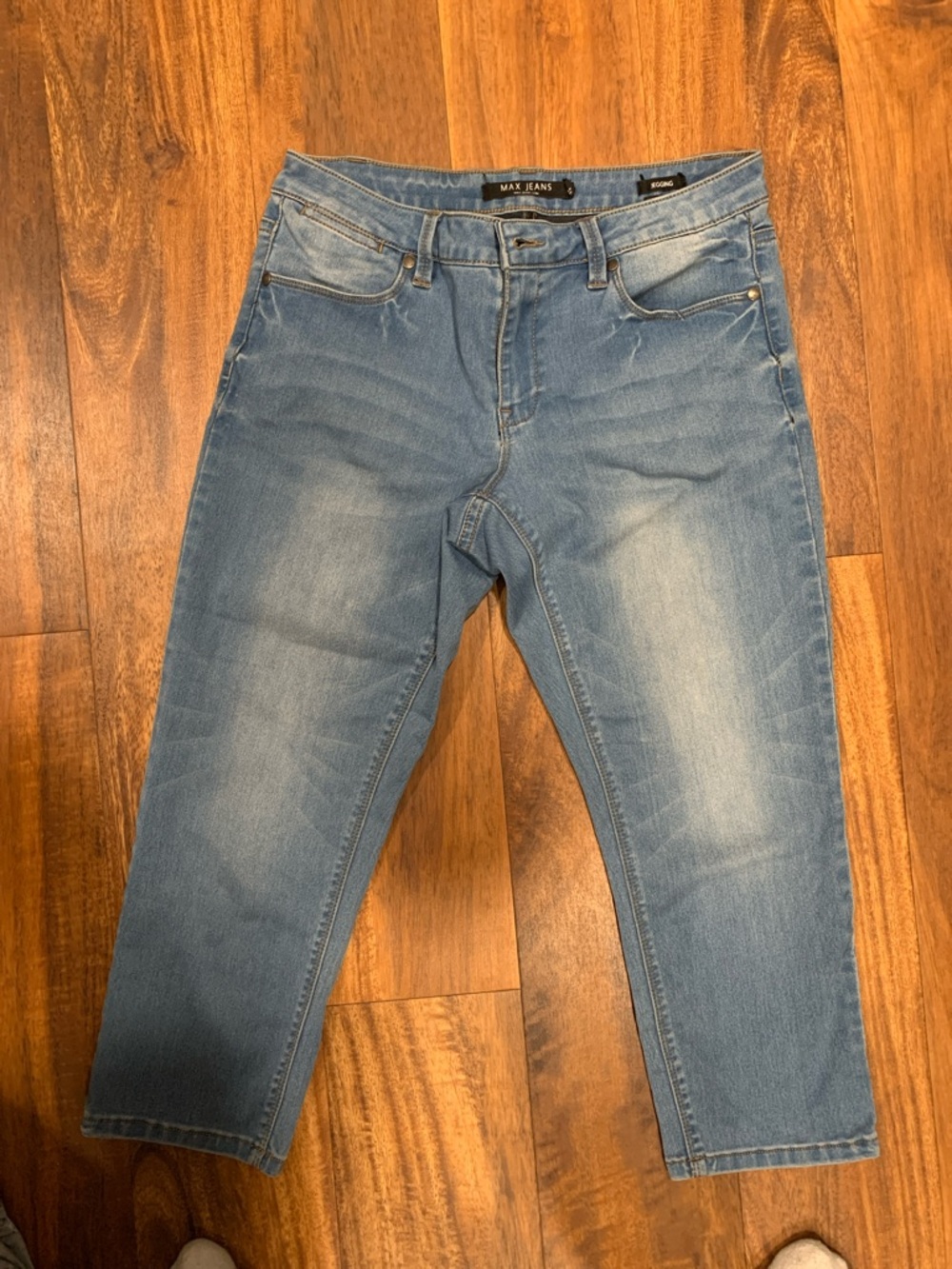 Max Jeans Y2K Relaxed Light Blue Men's Capri Denim Jeans Size 8 Stretchy 136